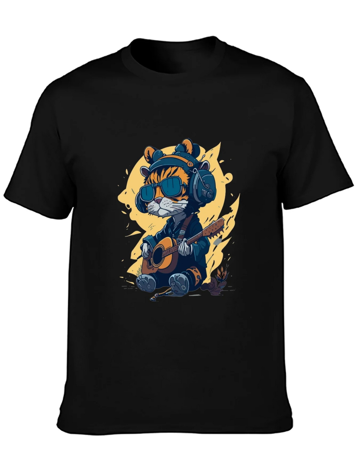 Cool Cat Guitar Player T-Shirt product image 3