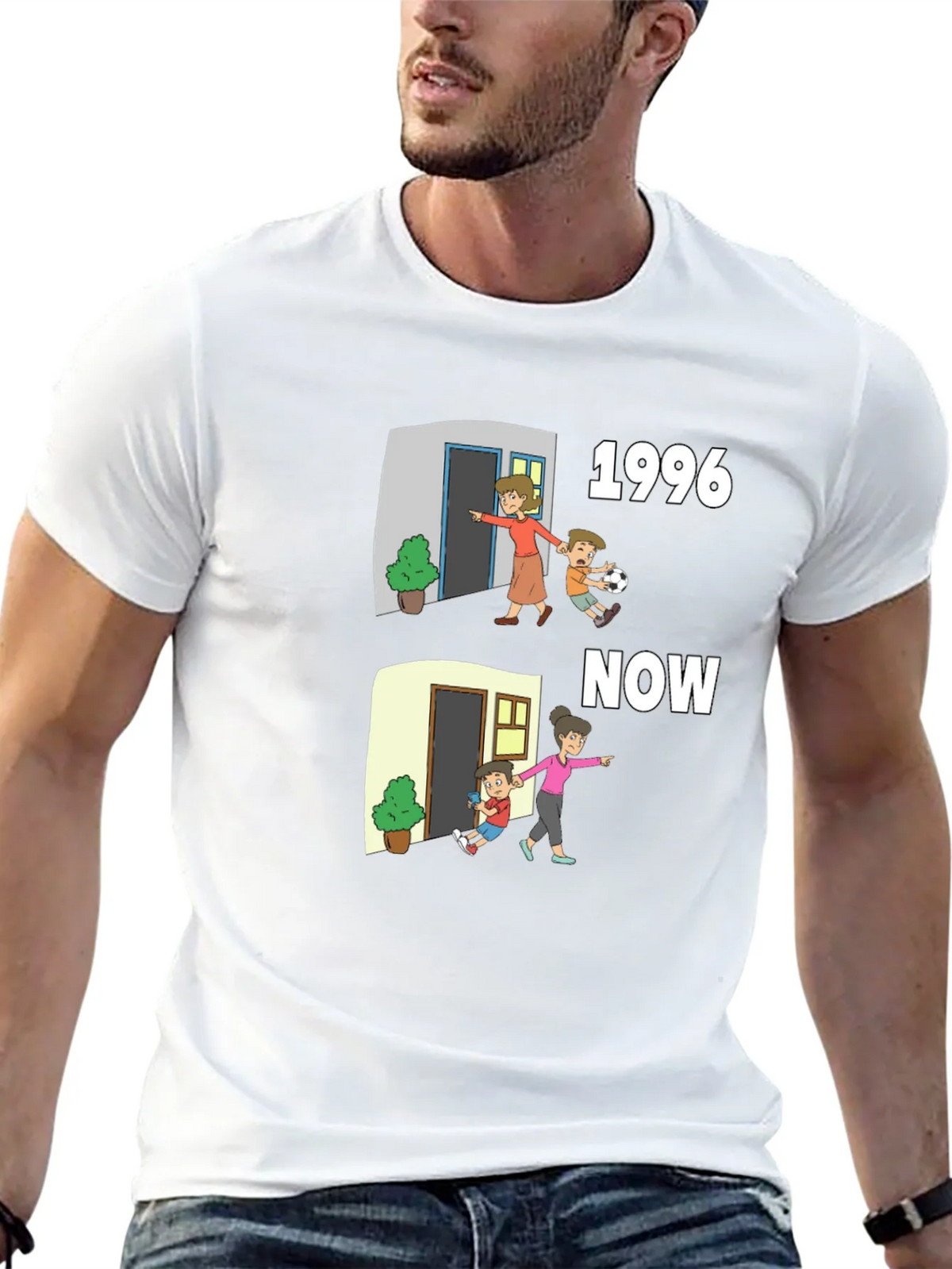 1996 vs Now Cartoon T-Shirt product image 12