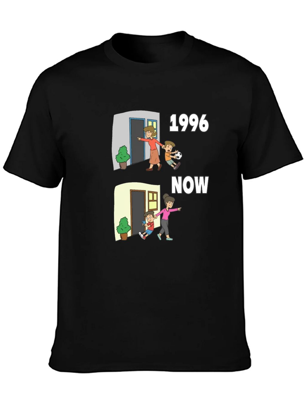 1996 vs Now Cartoon T-Shirt product image 3