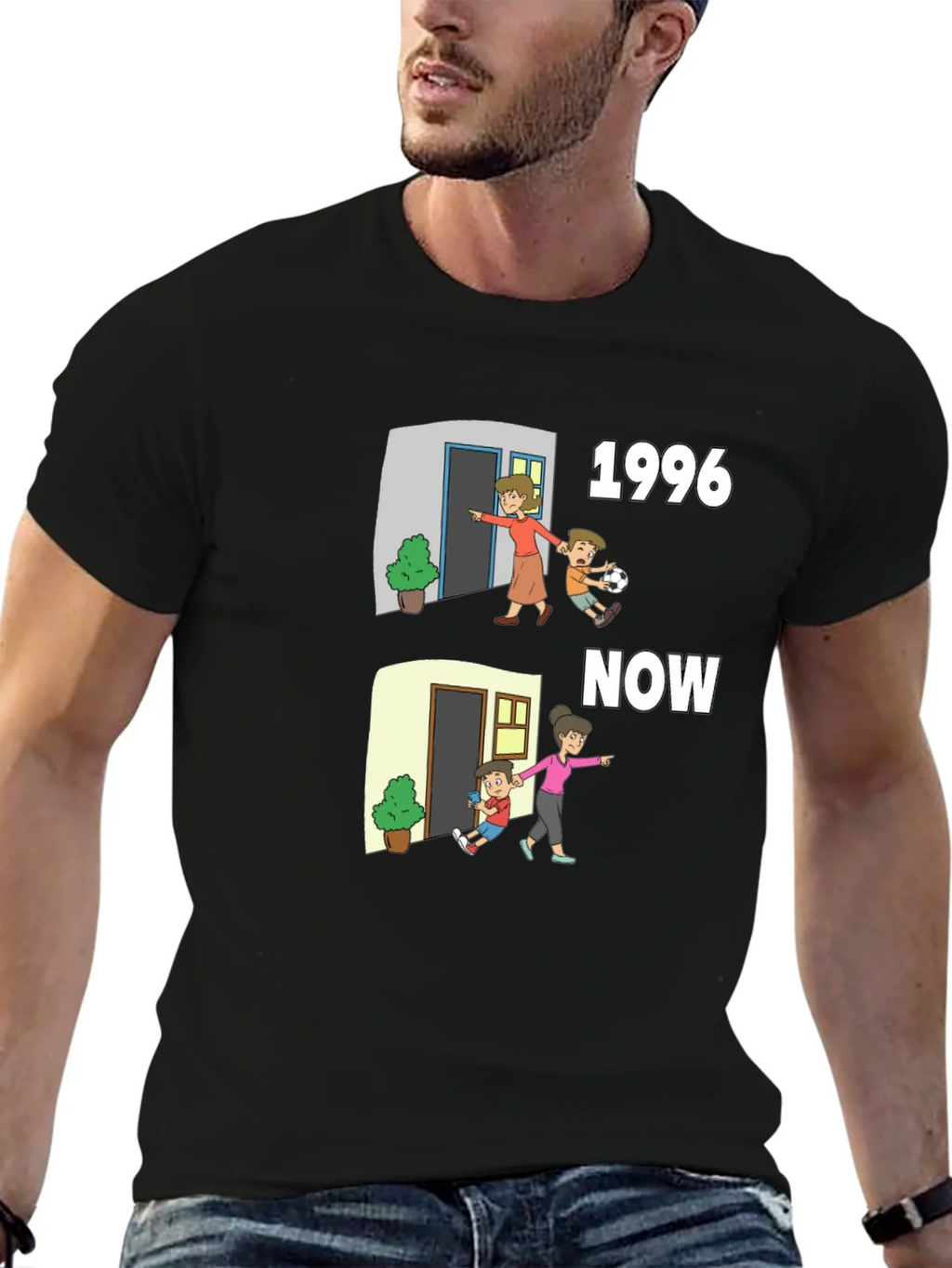 1996 vs Now Cartoon T-Shirt product image 6