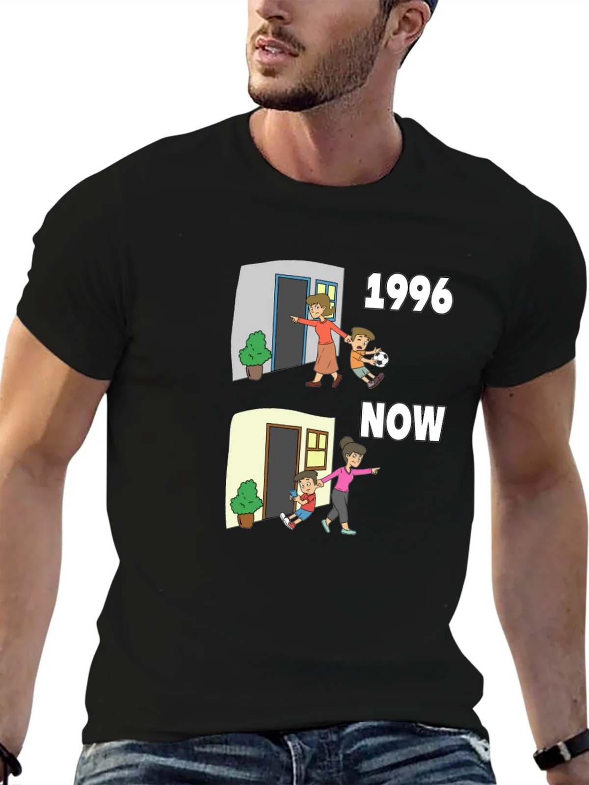 1996 vs Now Cartoon T-Shirt product image 6