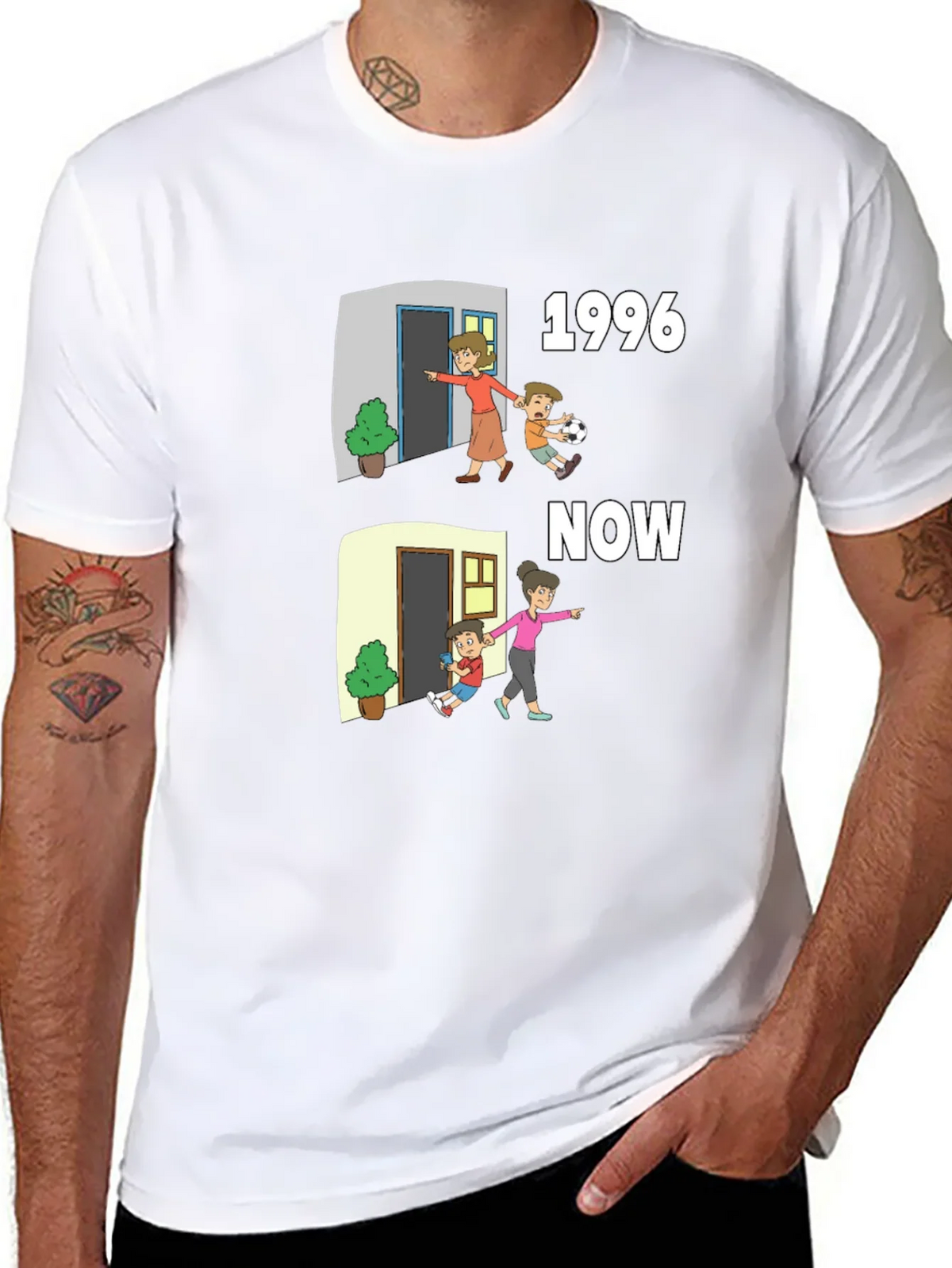 1996 vs Now Cartoon T-Shirt product image 7