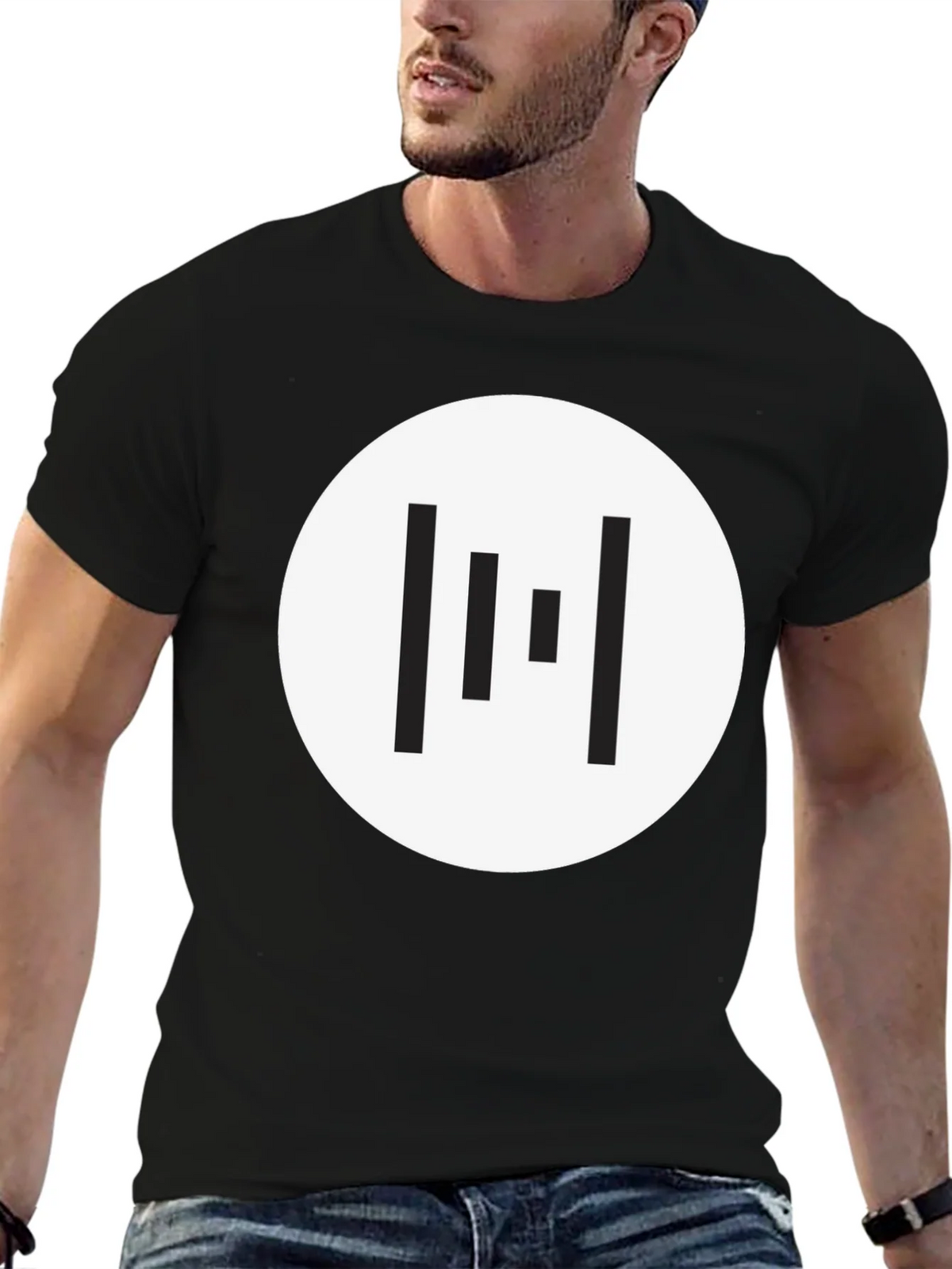 Minimalist Geometric T-Shirt - Black product image 6