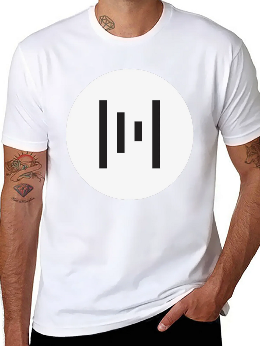 Minimalist Geometric T-Shirt - Black product image 7