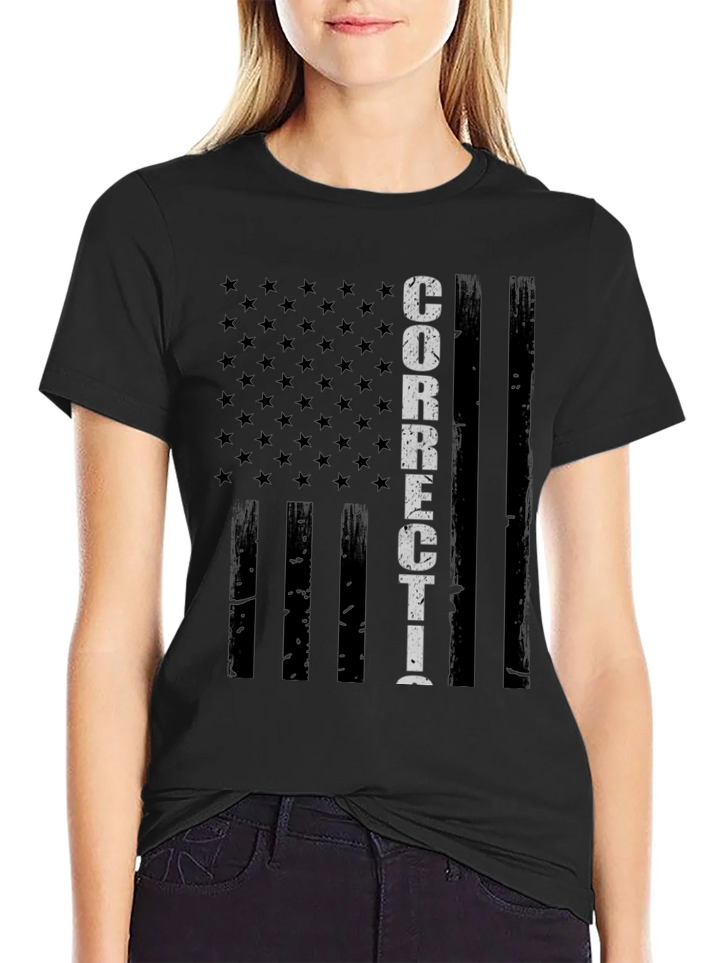 Corrections Officer American Flag T-Shirt product image 2