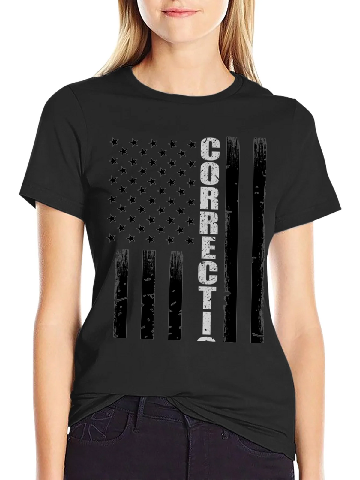 Corrections Officer American Flag T-Shirt product image 2