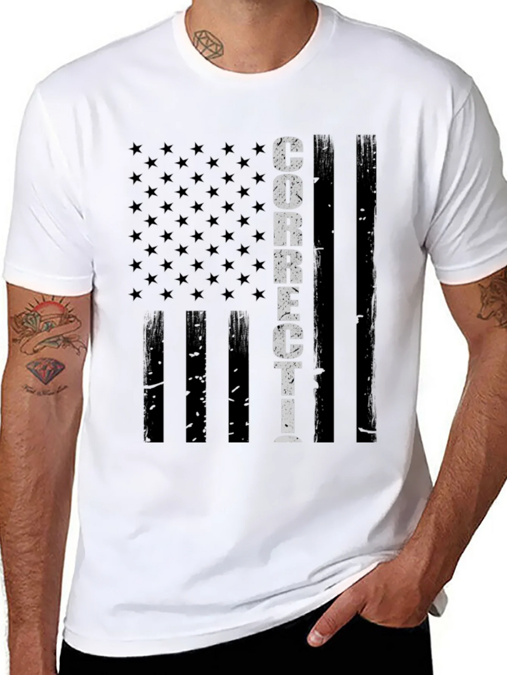 Corrections Officer American Flag T-Shirt product image 7