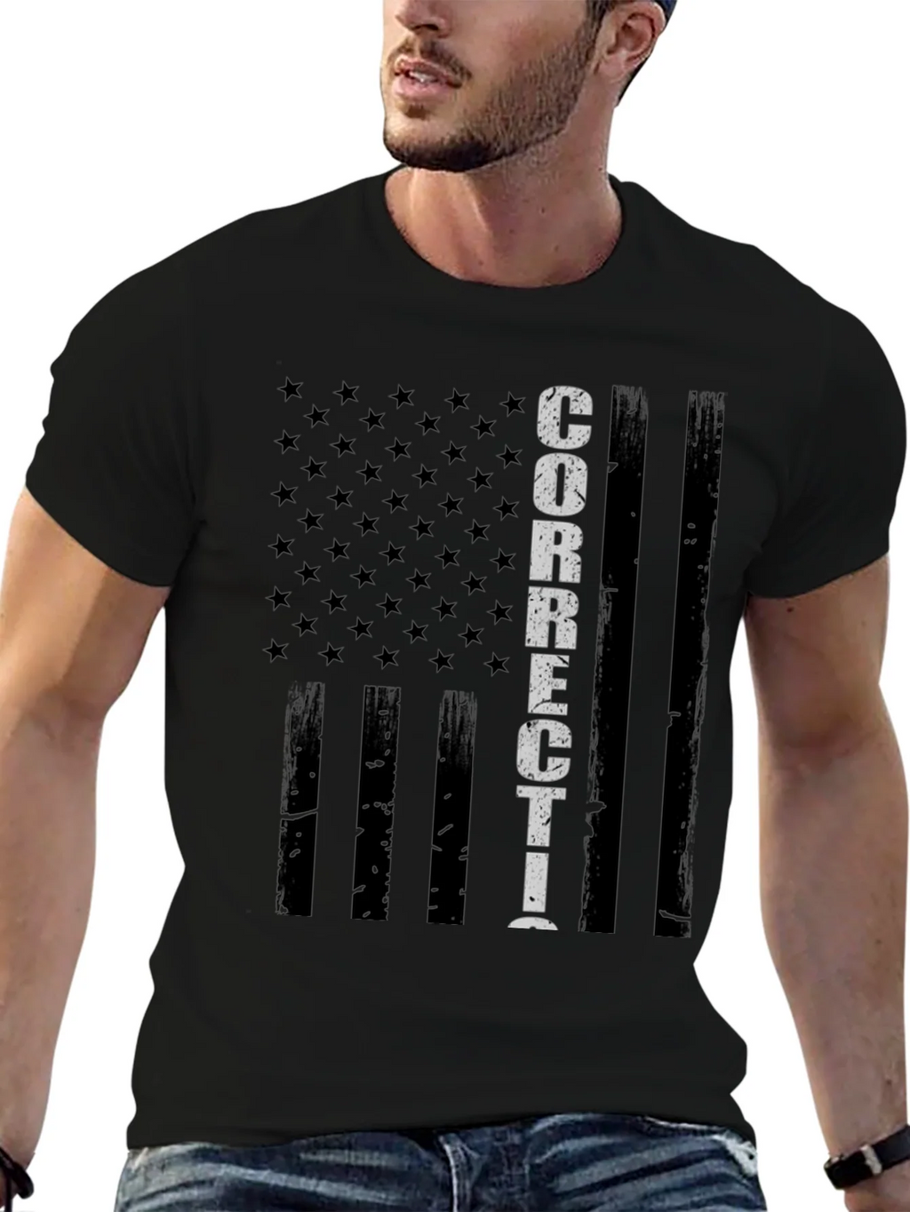 Corrections Officer American Flag T-Shirt product image 6