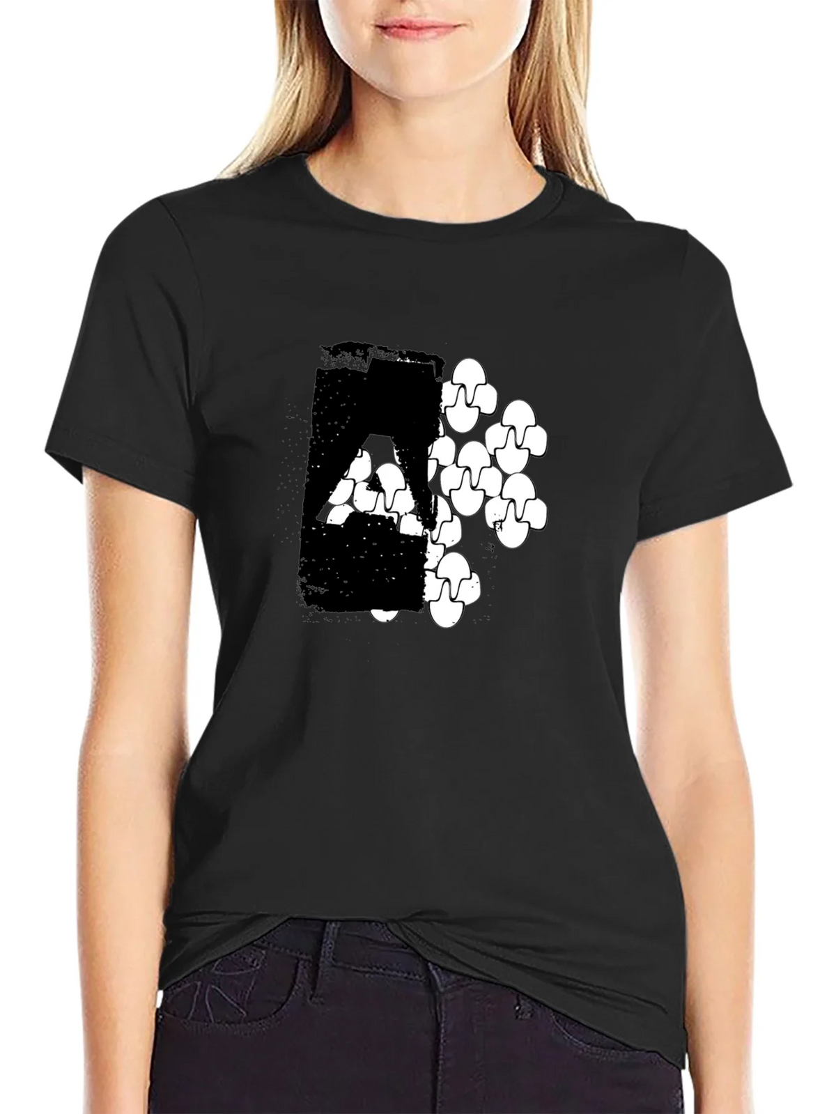 Modern Graphic Print Black T-Shirt product image 2