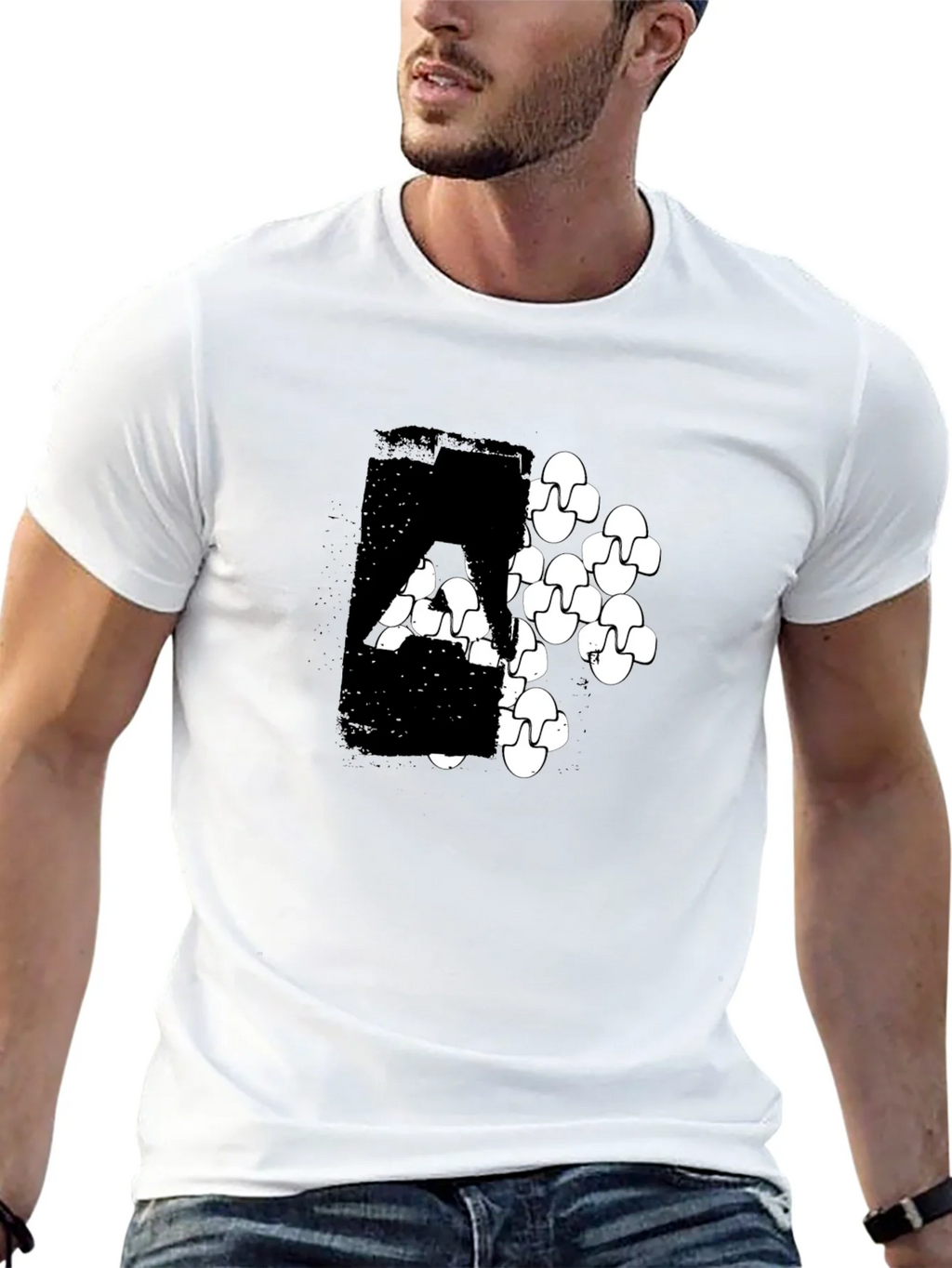 Modern Graphic Print Black T-Shirt product image 12