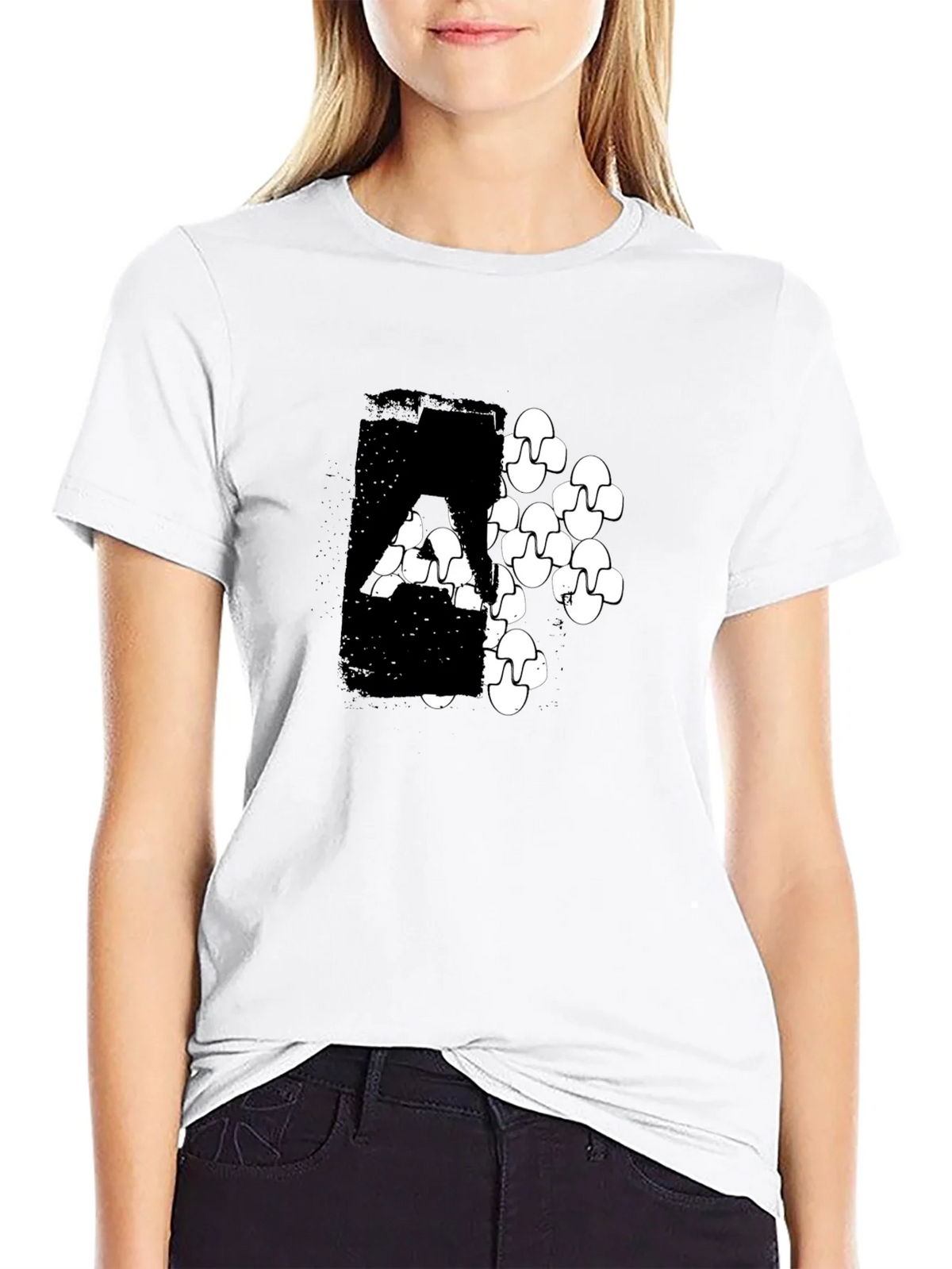 Modern Graphic Print Black T-Shirt product image 8