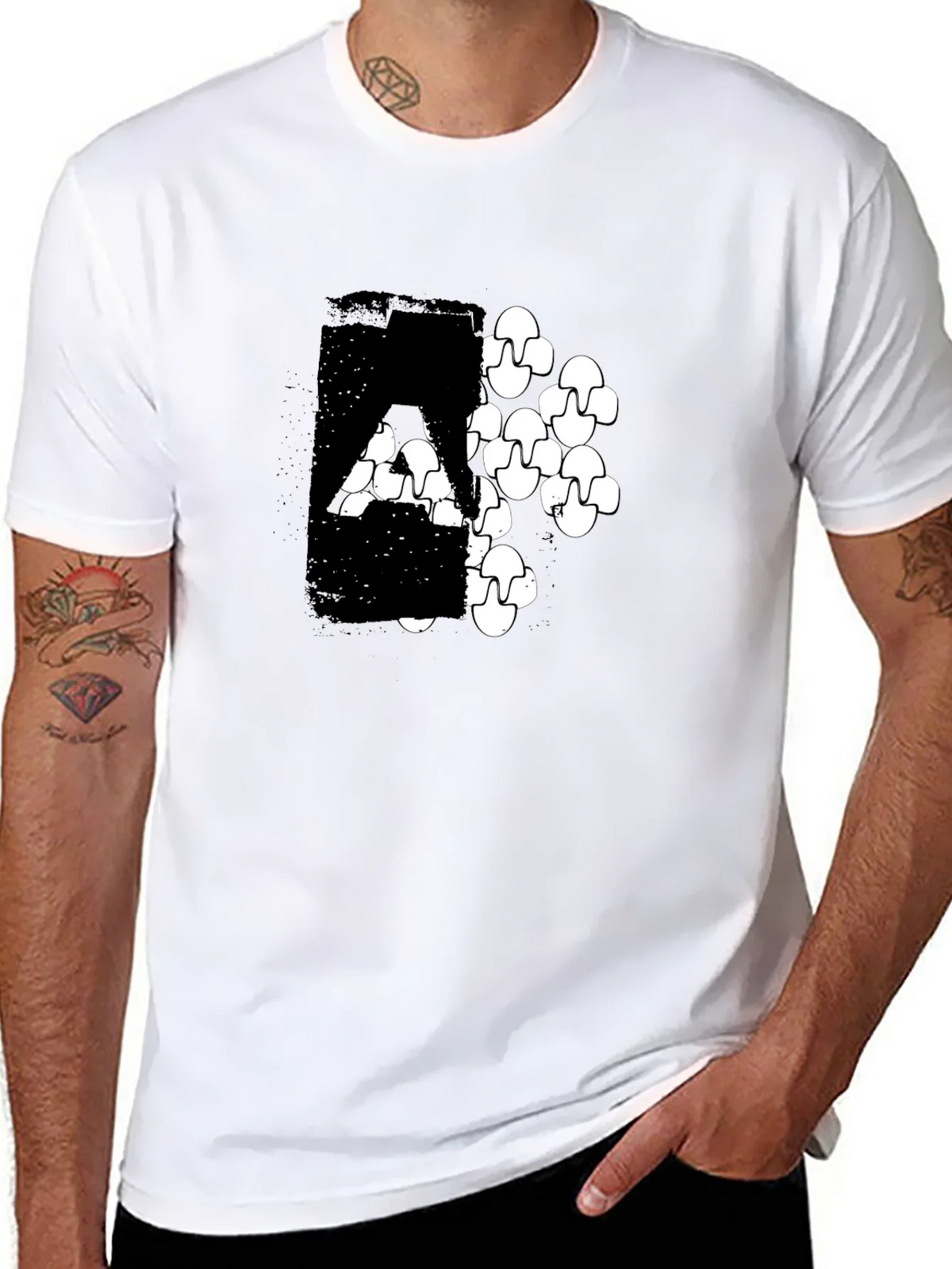 Modern Graphic Print Black T-Shirt product image 7