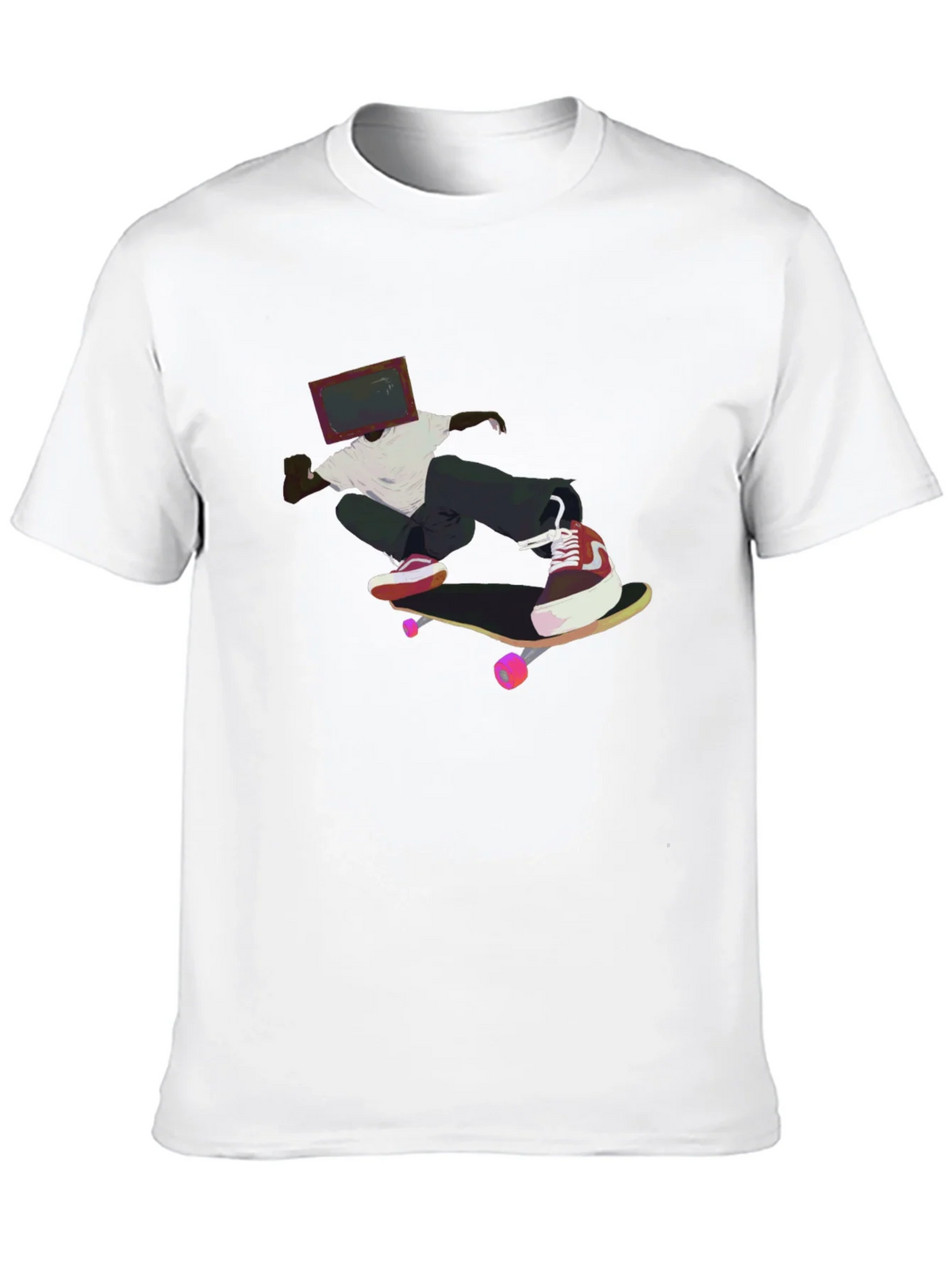 Skateboarding TV Head Graphic Black T-Shirt product image 9