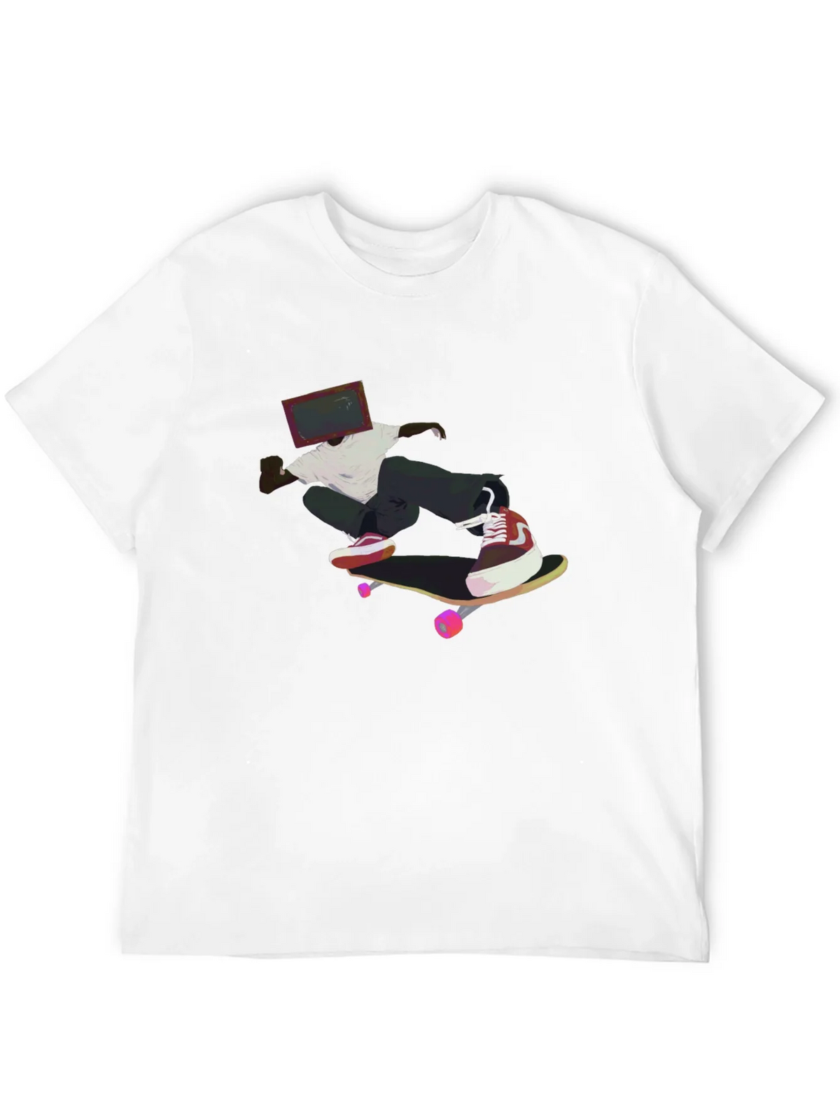 Skateboarding TV Head Graphic Black T-Shirt product image 10