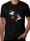 Skateboarding TV Head Graphic Black T-Shirt product image 1