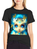 Mystical Creature Graphic Tee - Black Cotton Blend product image 1