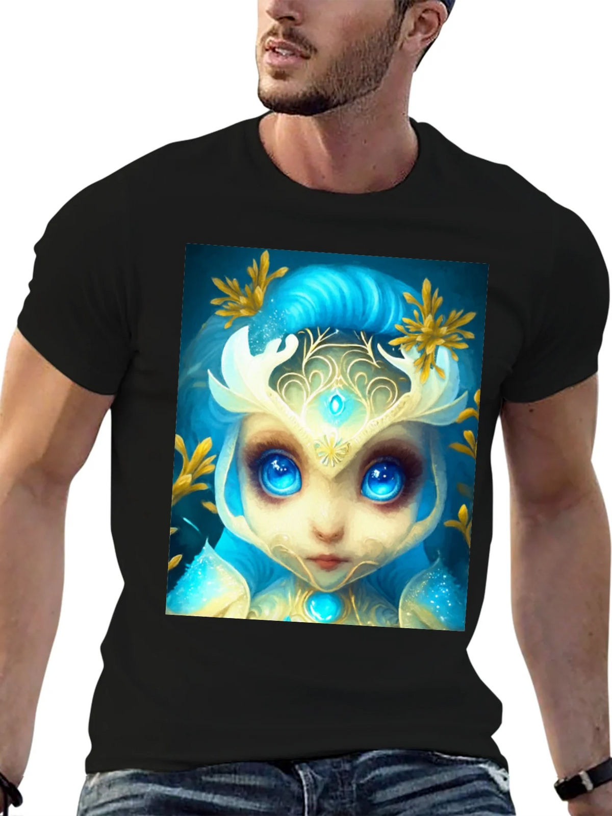 Mystical Creature Graphic Tee - Black Cotton Blend product image 5