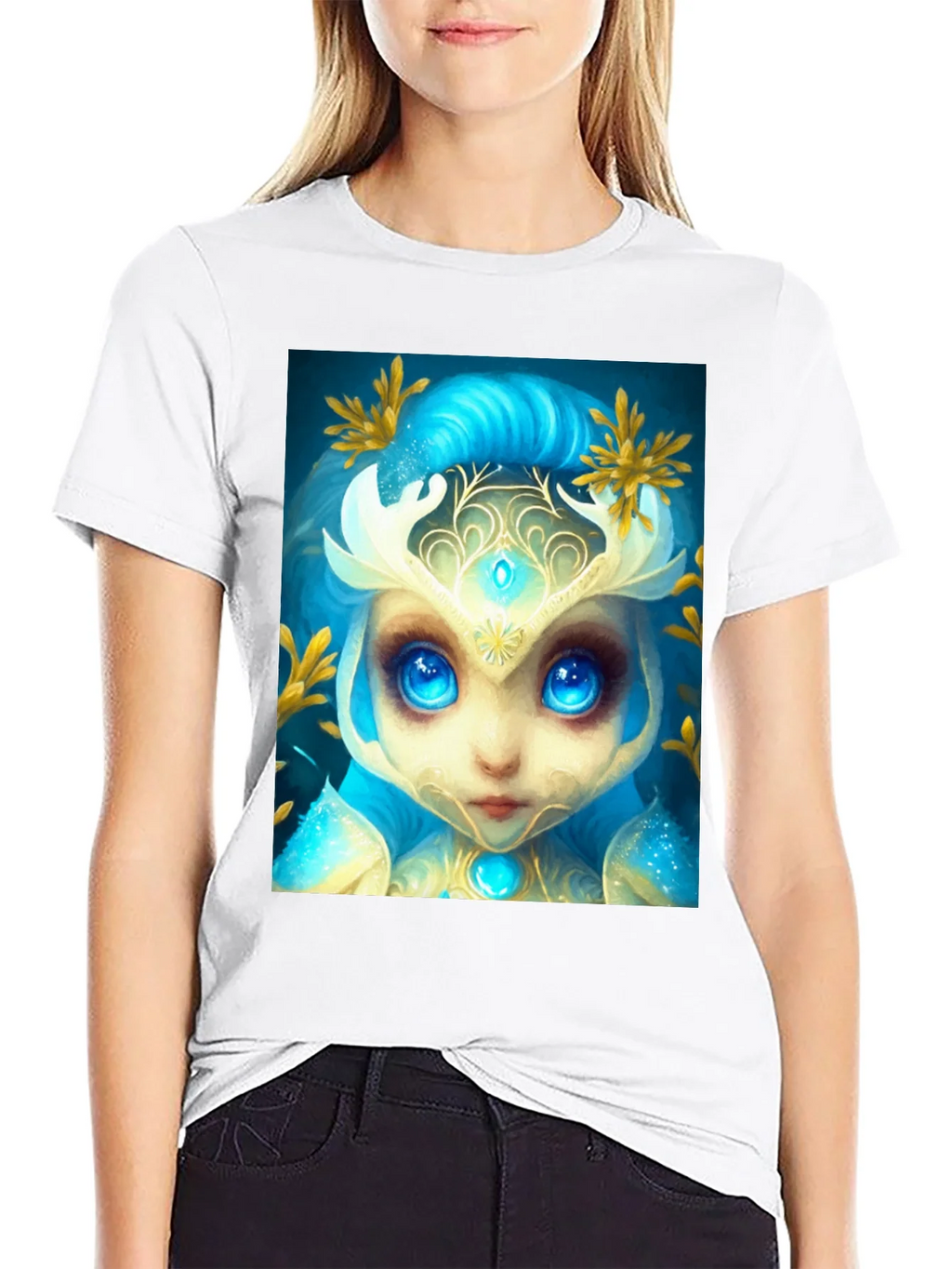 Mystical Creature Graphic Tee - Black Cotton Blend product image 7