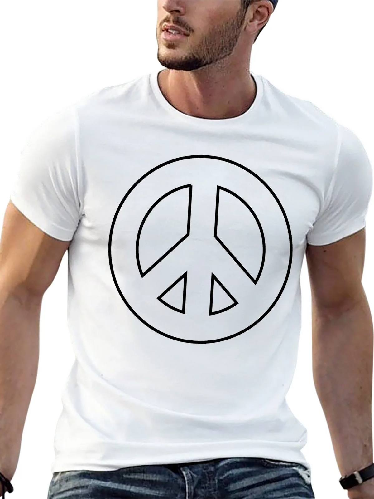 Peace Symbol Black T-Shirt - Soft & Comfortable product image 12