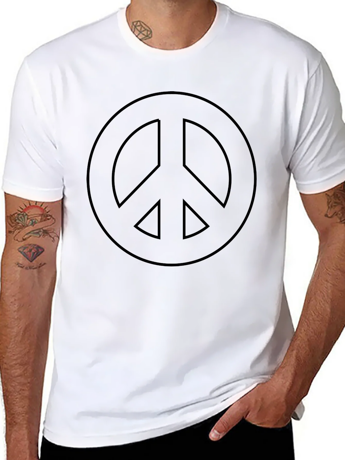 Peace Symbol Black T-Shirt - Soft & Comfortable product image 7