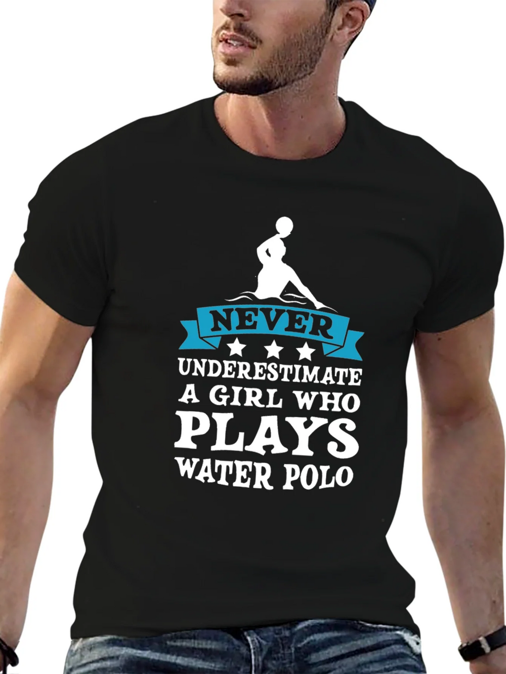 Never Underestimate Water Polo Girl T-Shirt product image 6