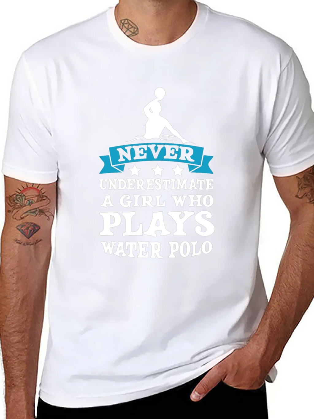 Never Underestimate Water Polo Girl T-Shirt product image 7