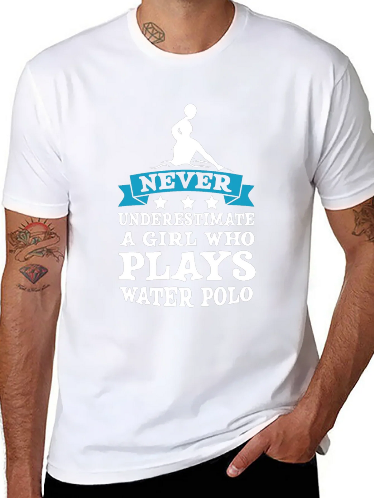 Never Underestimate Water Polo Girl T-Shirt product image 7