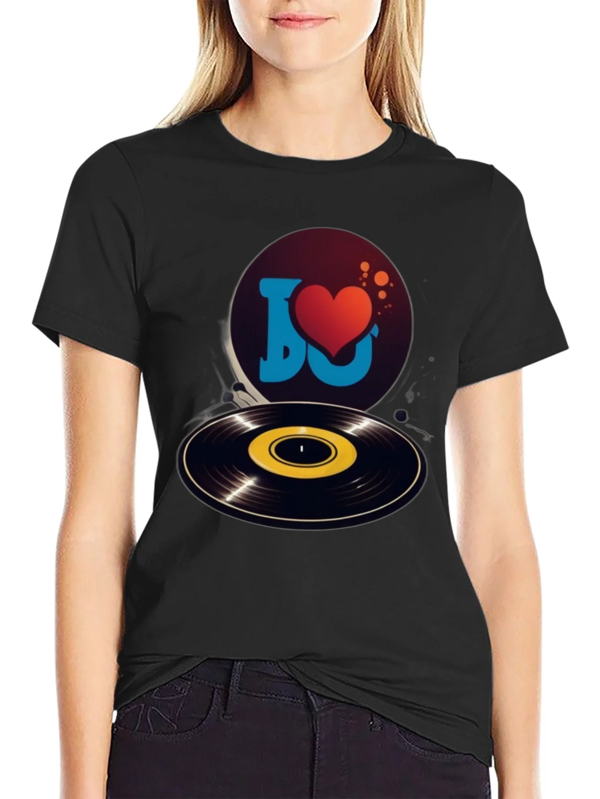 I Love Music Graphic Tee - Retro Vinyl Record Shirt product image 2