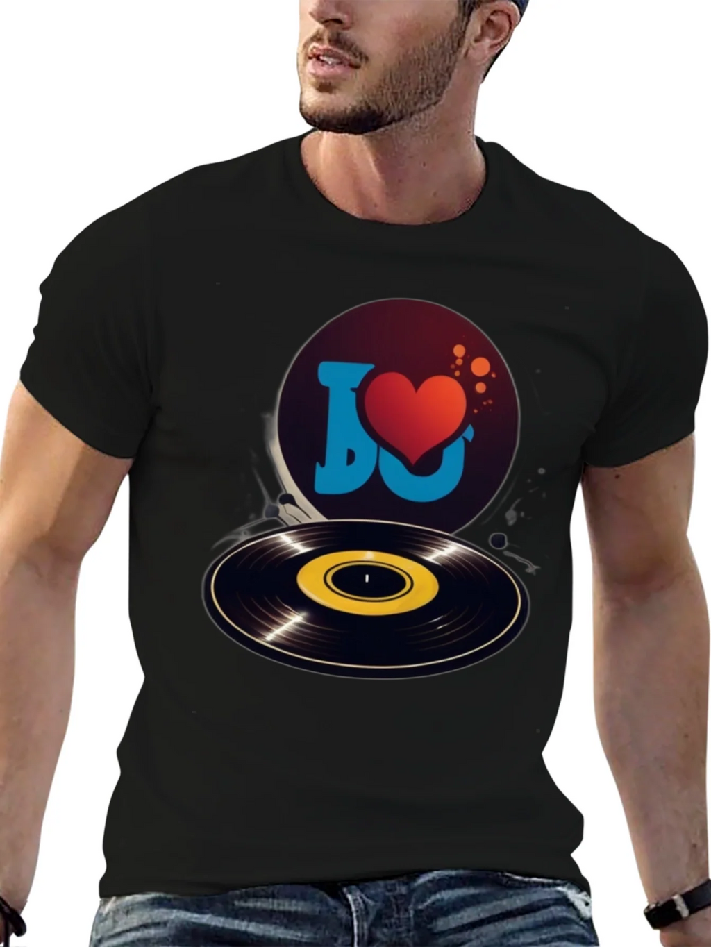 I Love Music Graphic Tee - Retro Vinyl Record Shirt product image 6