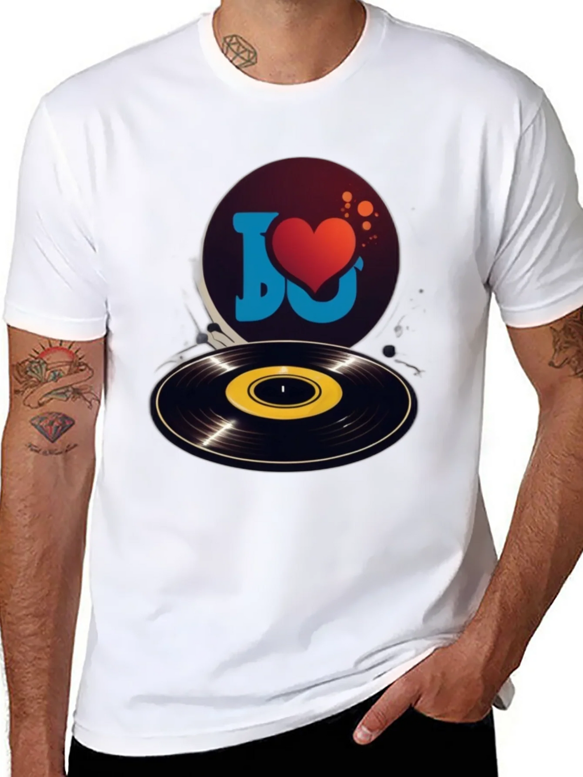 I Love Music Graphic Tee - Retro Vinyl Record Shirt product image 7