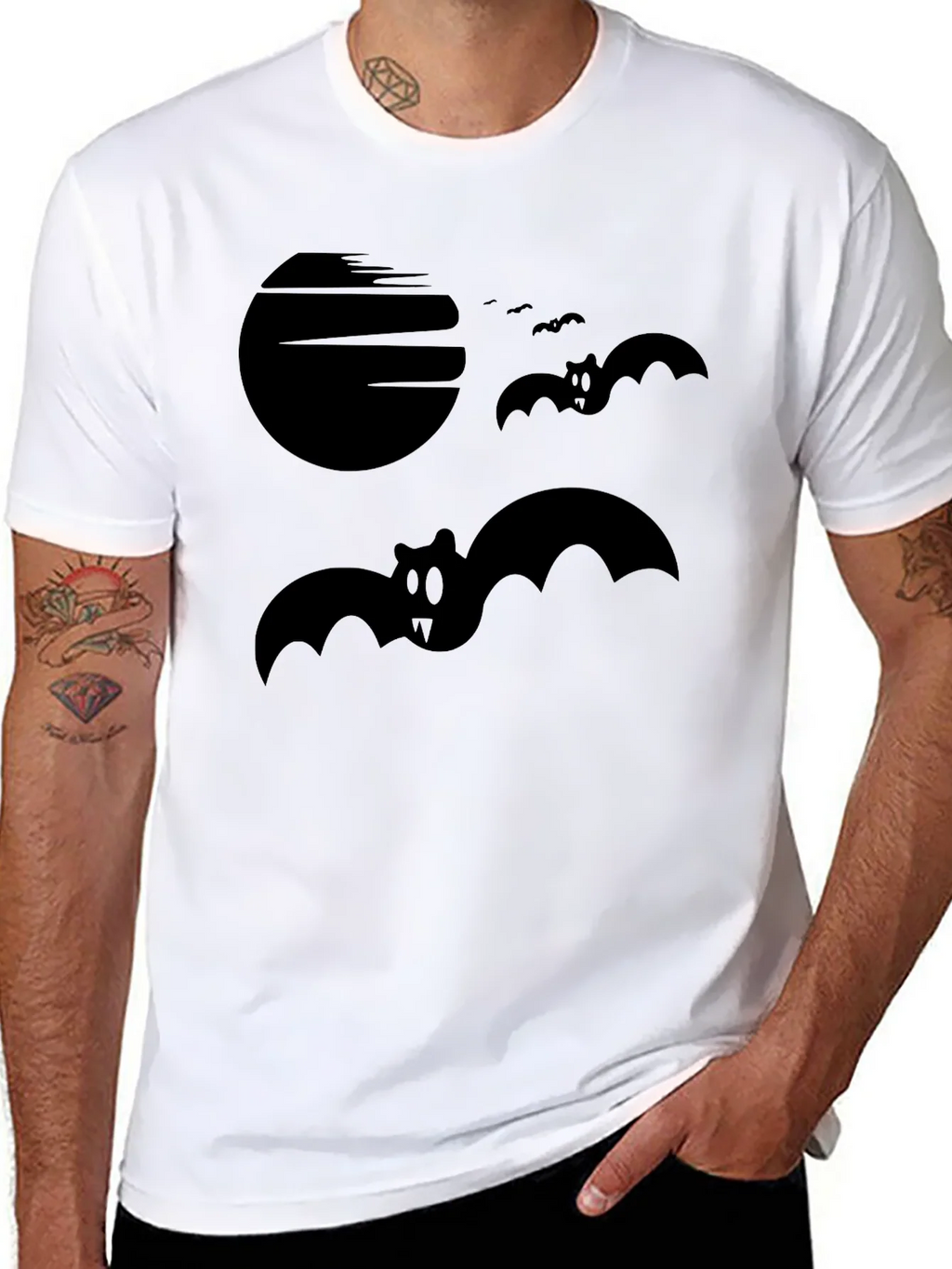 Spooky Bats Graphic Tee - Halloween Style Shirt product image 5