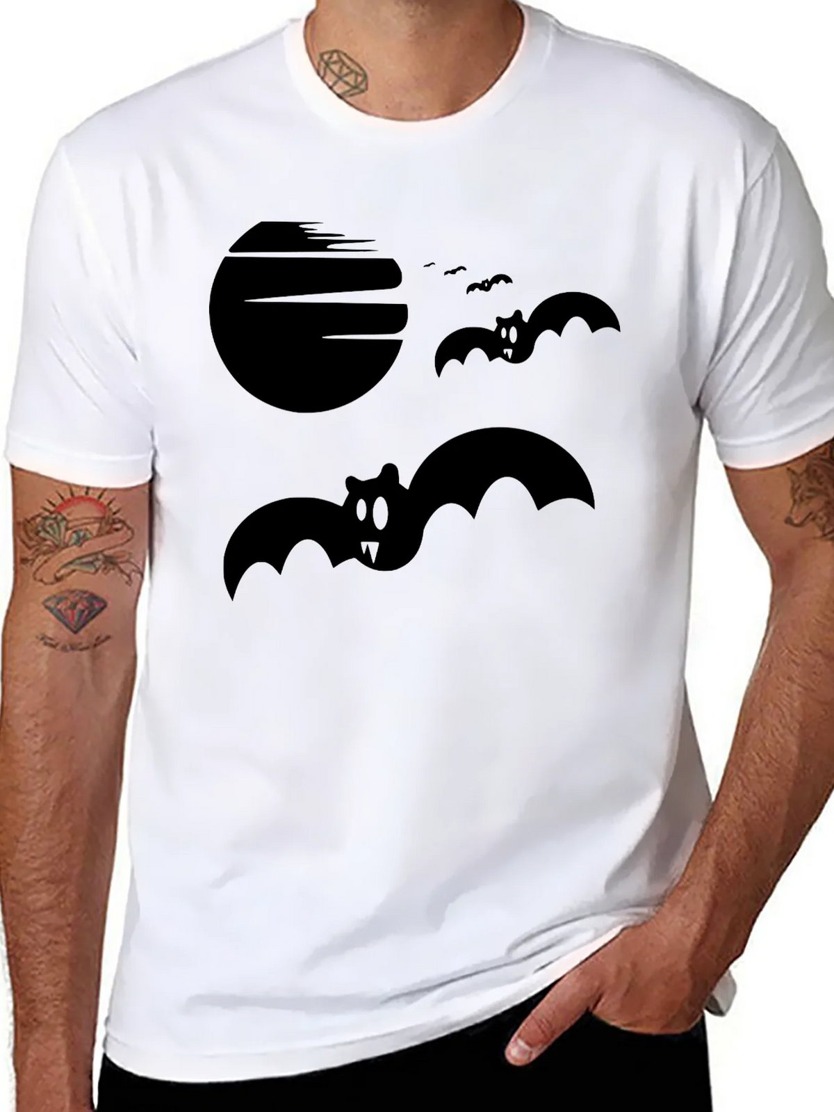 Spooky Bats Graphic Tee - Halloween Style Shirt product image 5