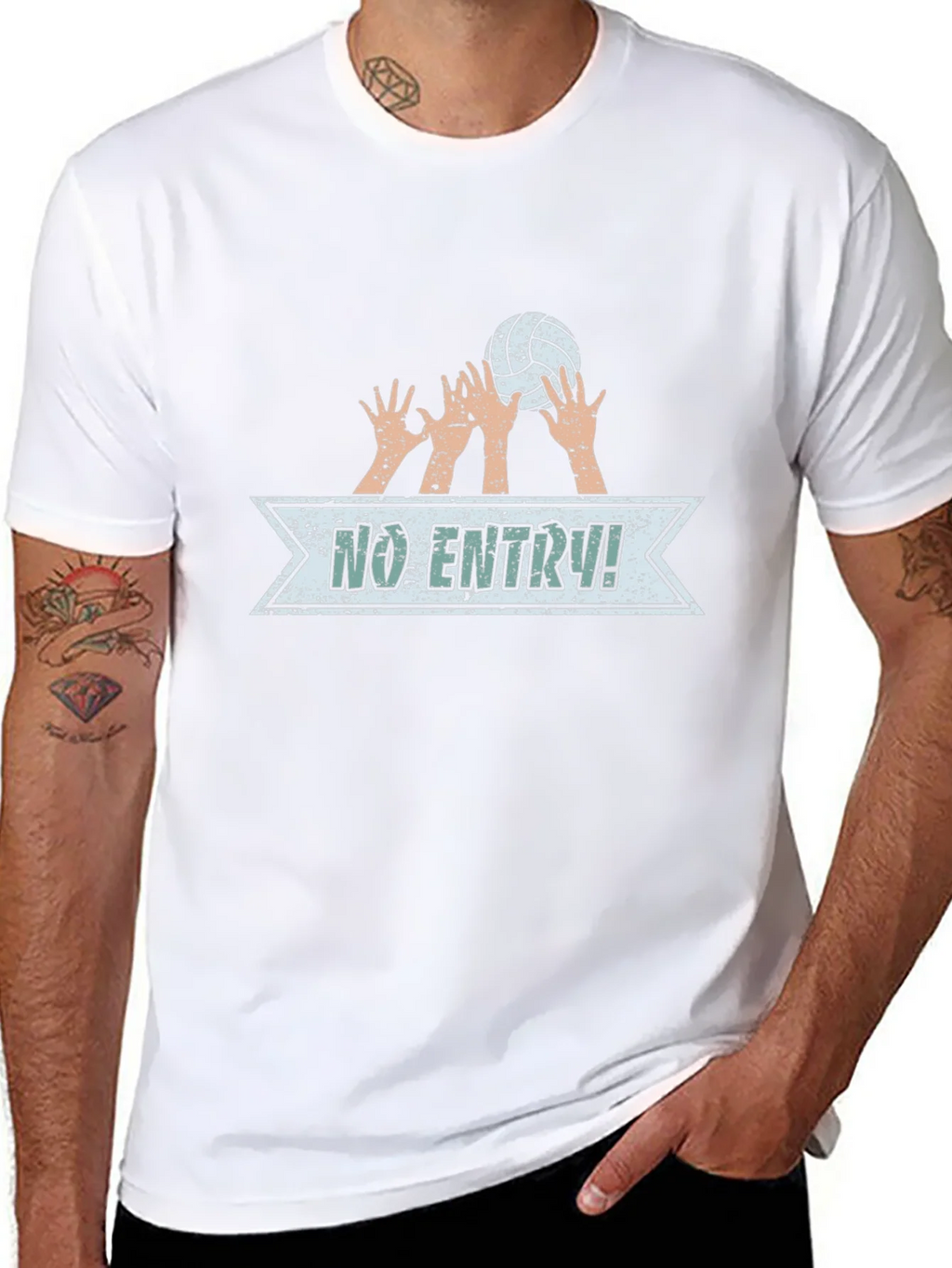 Volleyball No Entry Graphic Black T-Shirt product image 7