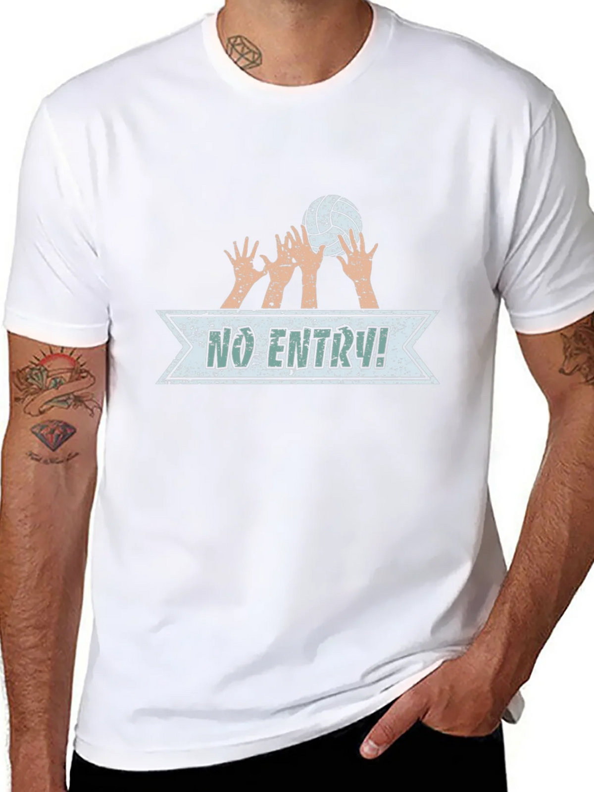 Volleyball No Entry Graphic Black T-Shirt product image 7