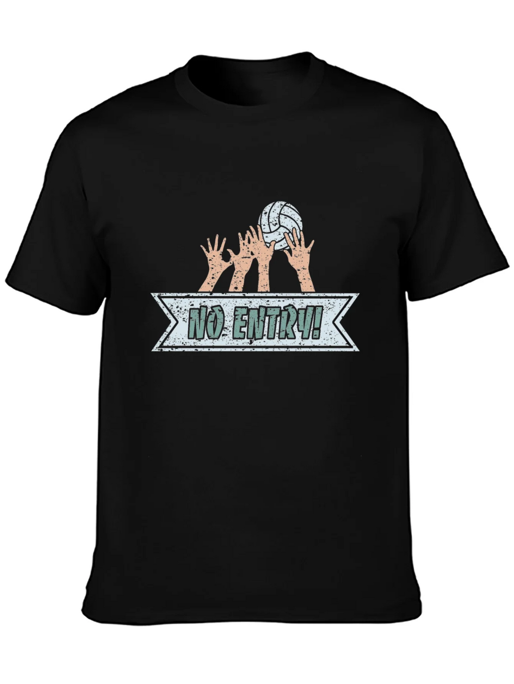Volleyball No Entry Graphic Black T-Shirt product image 3