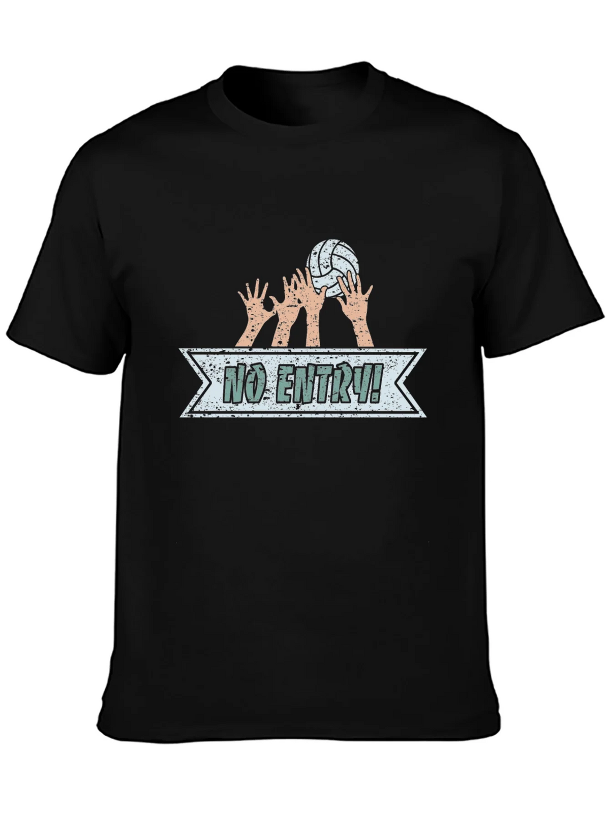 Volleyball No Entry Graphic Black T-Shirt product image 3