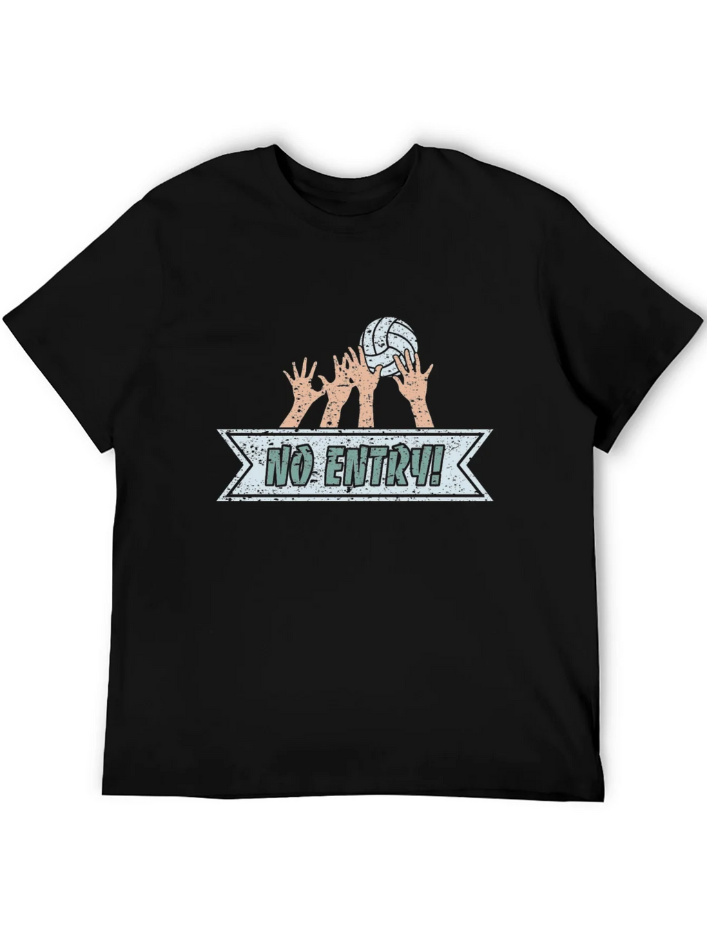 Volleyball No Entry Graphic Black T-Shirt product image 5