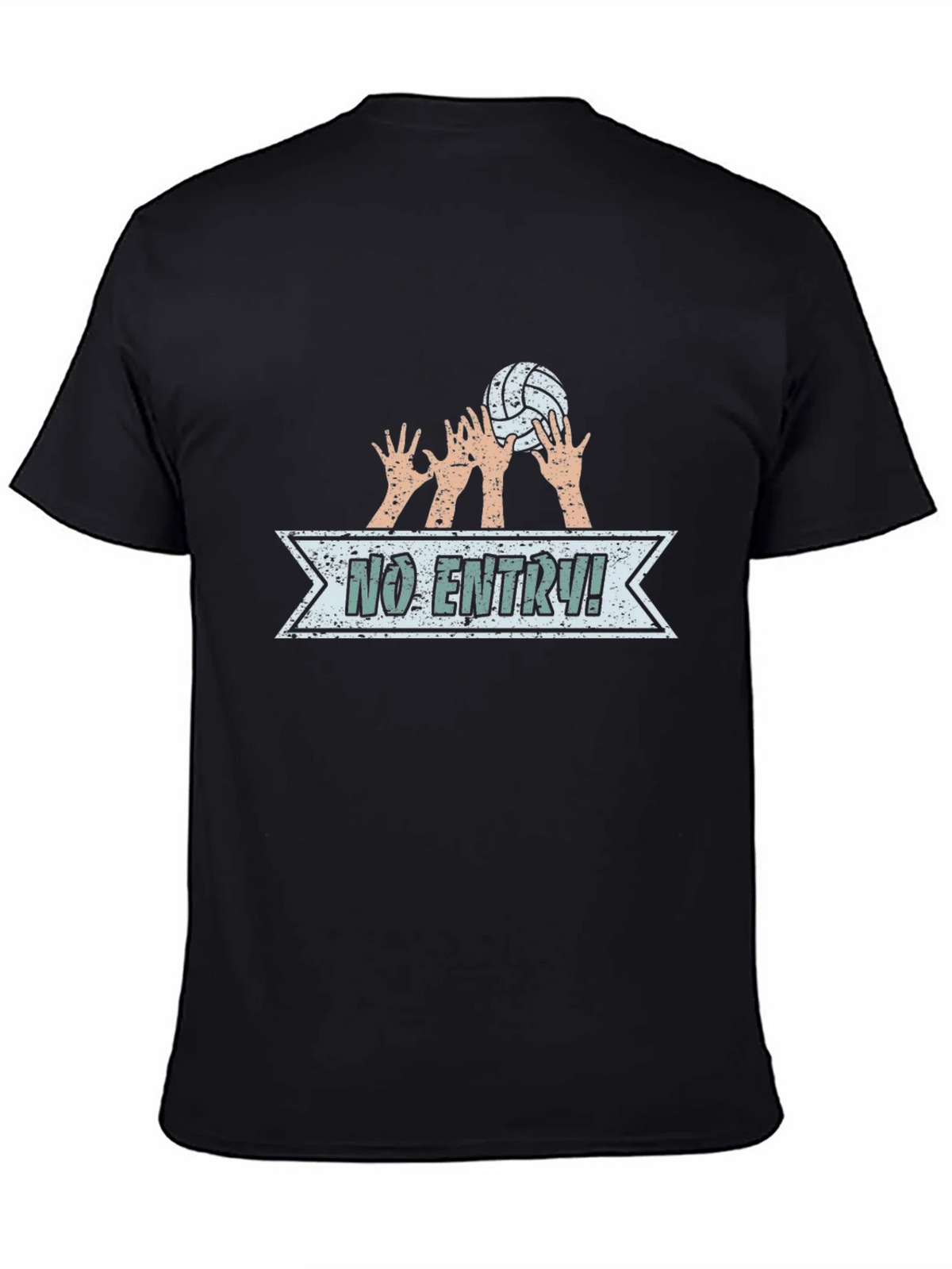 Volleyball No Entry Graphic Black T-Shirt product image 4