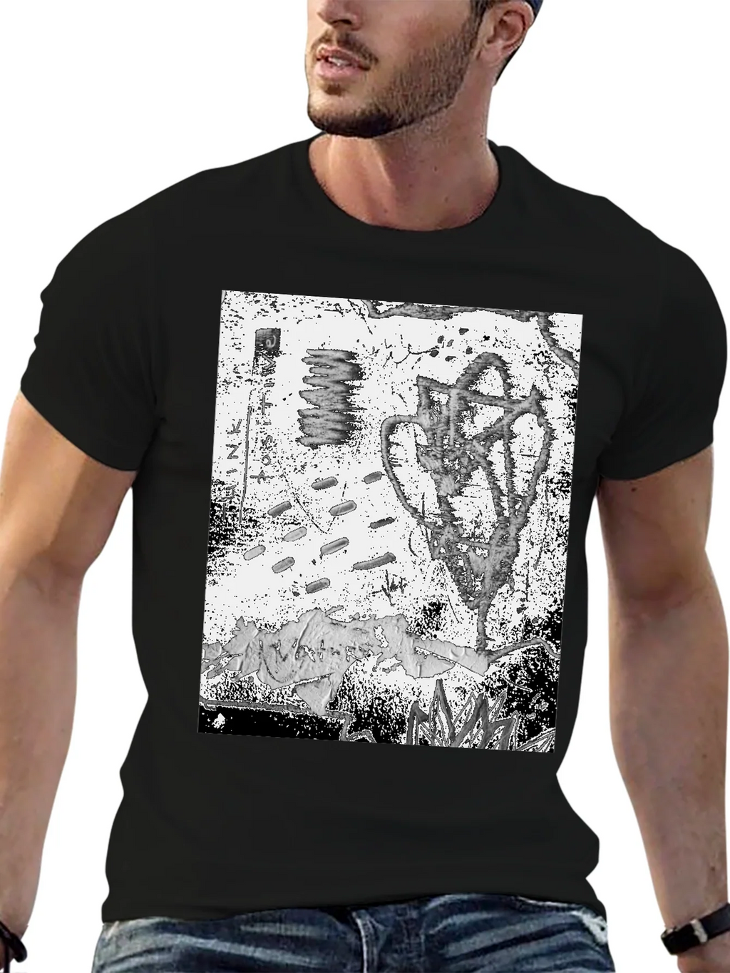 Abstract Graphic Tee - Black Unisex T-Shirt product image 3