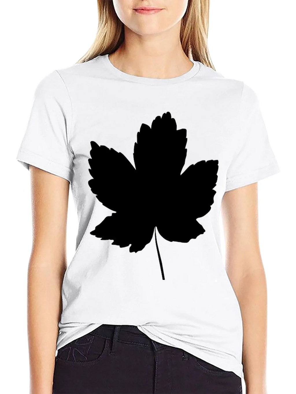 Leaf Print Black T-Shirt - Casual Style product image 8