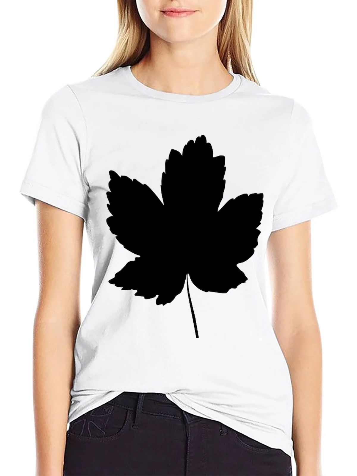 Leaf Print Black T-Shirt - Casual Style product image 8