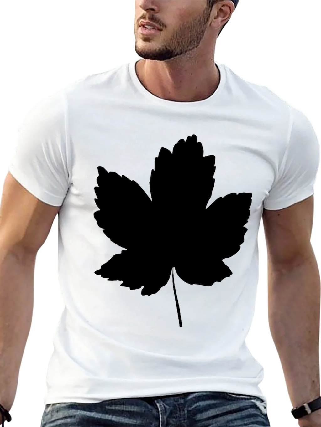Leaf Print Black T-Shirt - Casual Style product image 12