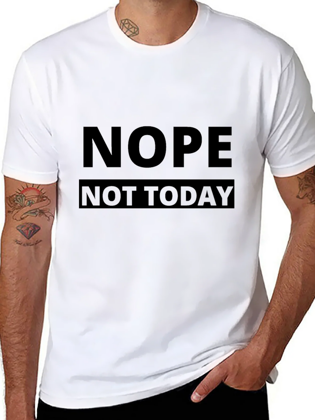Nope Not Today Black Graphic Tee - Mens Casual T-Shirt product image 7