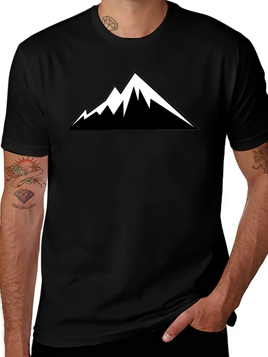 Mountain Peak Graphic Tee - Black Short Sleeve Shirt product image 1