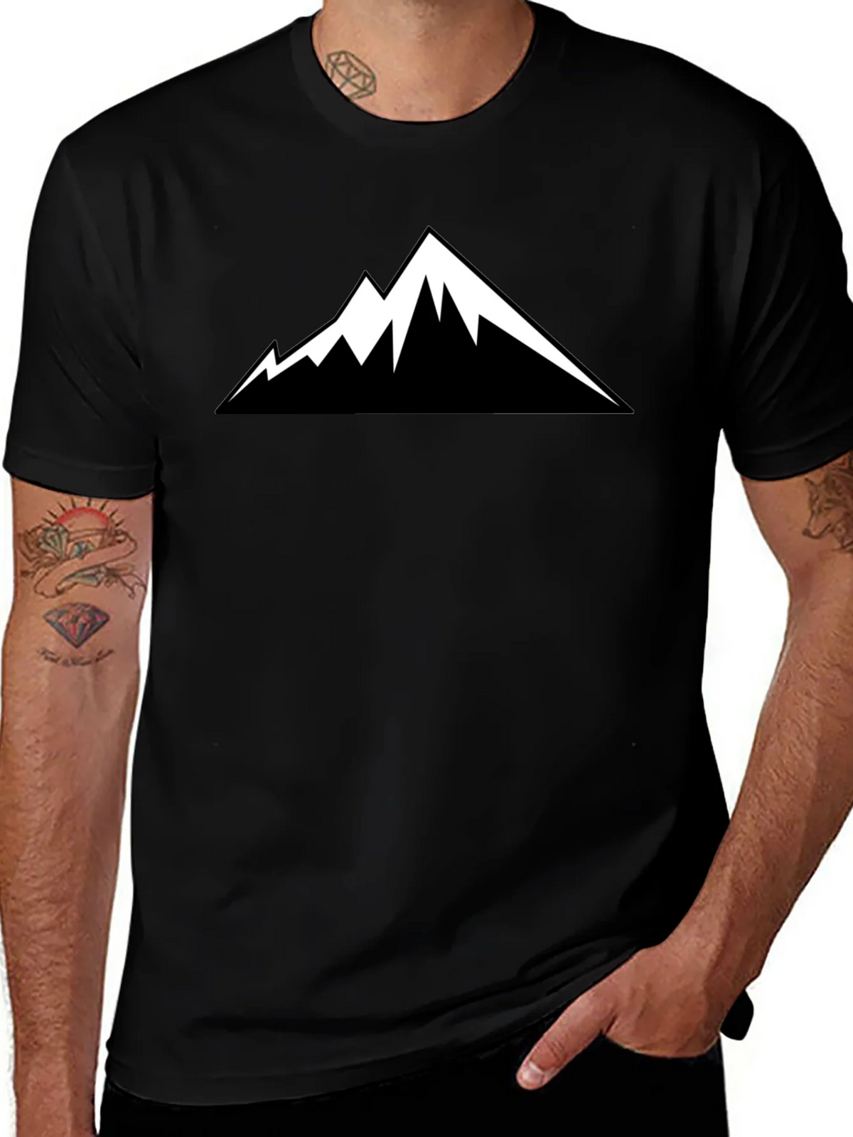 Mountain Peak Graphic Tee - Black Short Sleeve Shirt product image 1