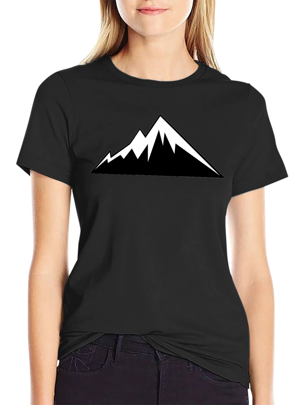 Mountain Peak Graphic Tee - Black Short Sleeve Shirt product image 2