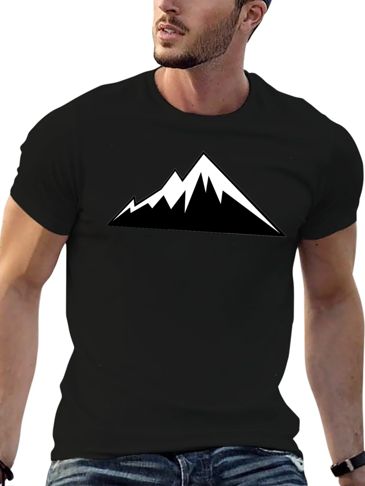 Mountain Peak Graphic Tee - Black Short Sleeve Shirt product image 5