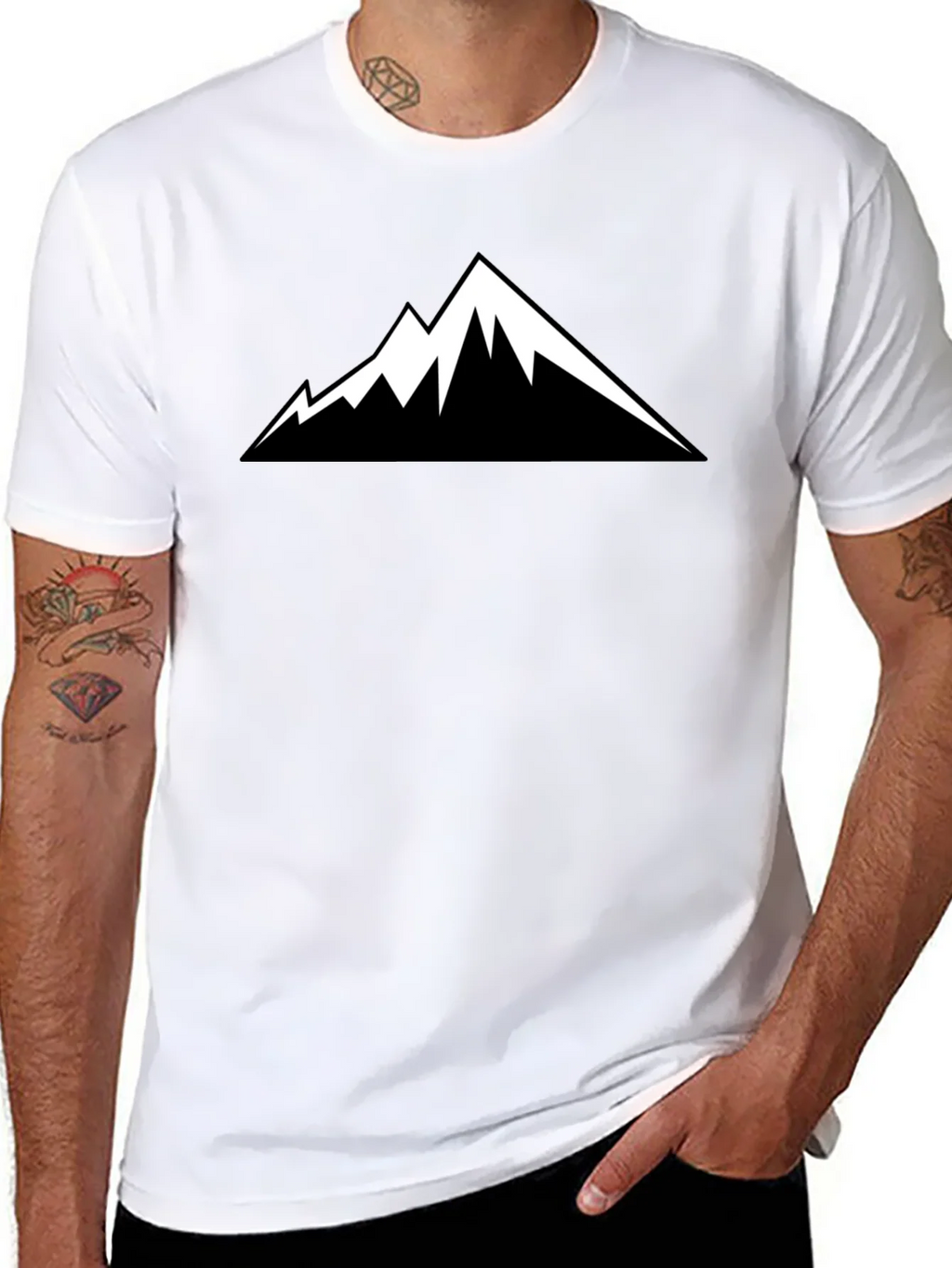 Mountain Peak Graphic Tee - Black Short Sleeve Shirt product image 6