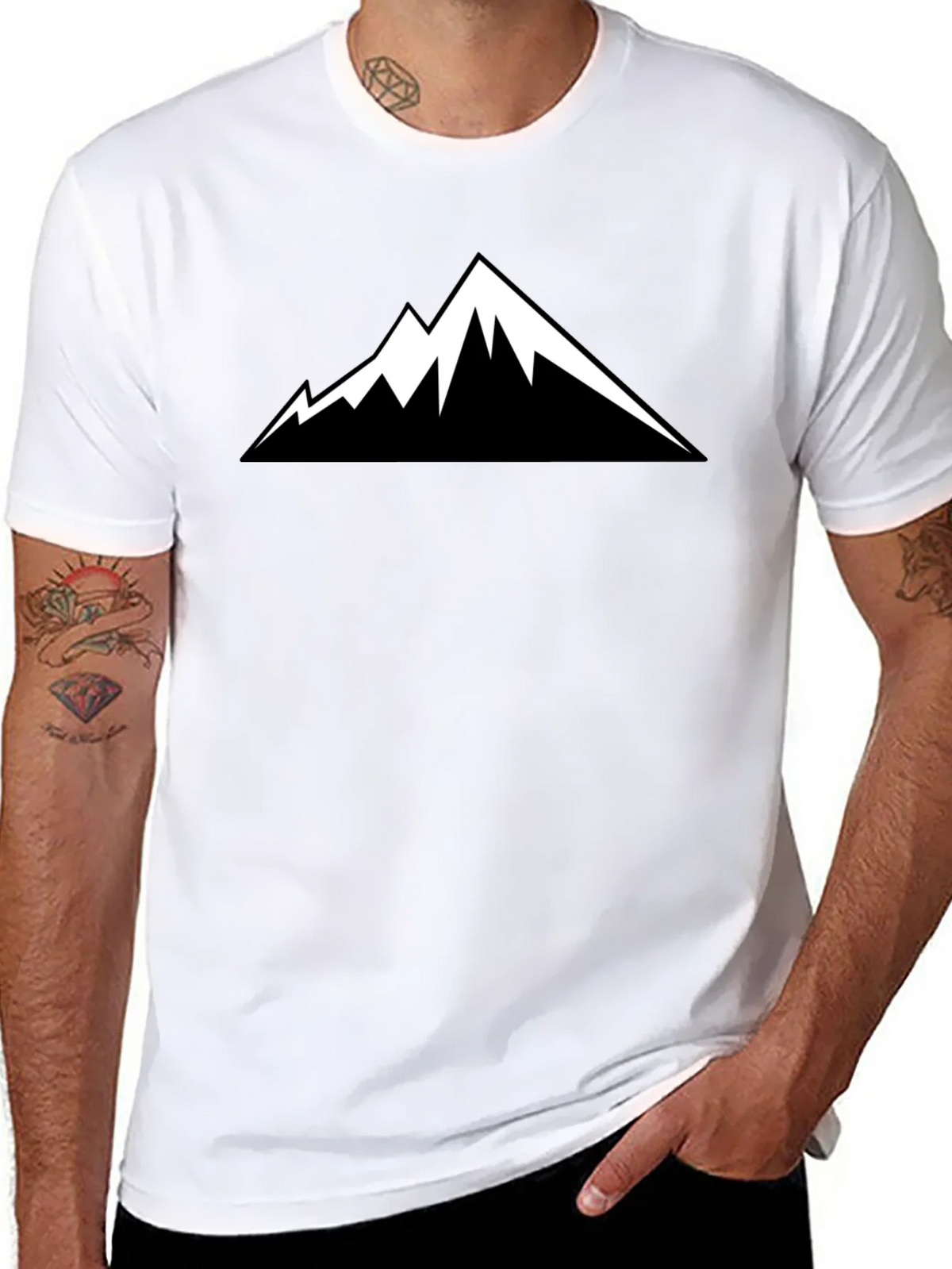 Mountain Peak Graphic Tee - Black Short Sleeve Shirt product image 6