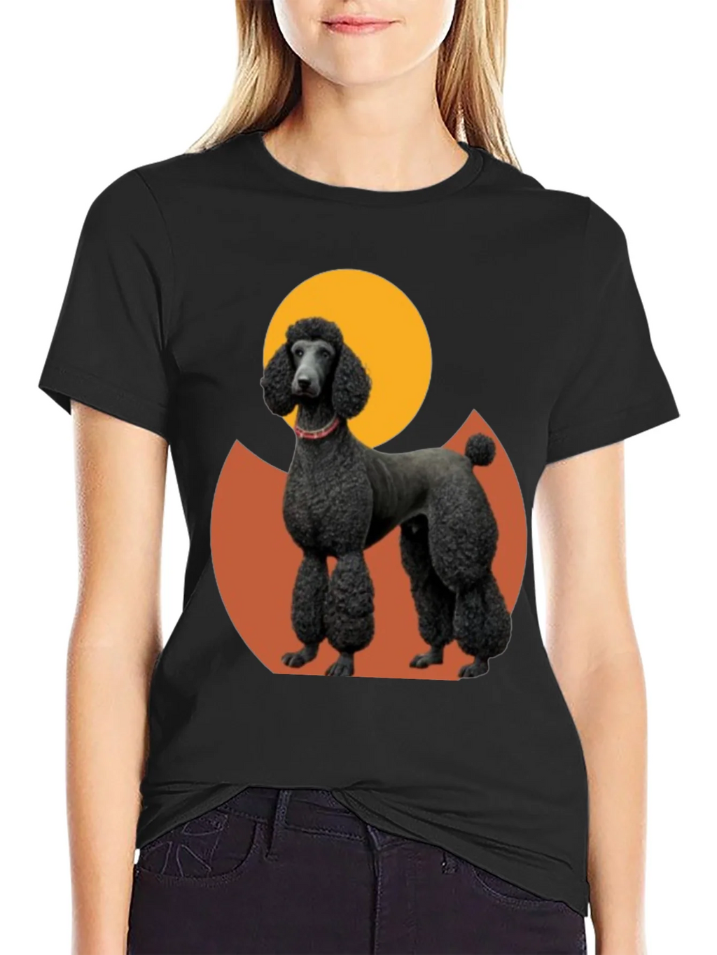 Poodle Graphic Tee - Black Cotton Blend product image 2